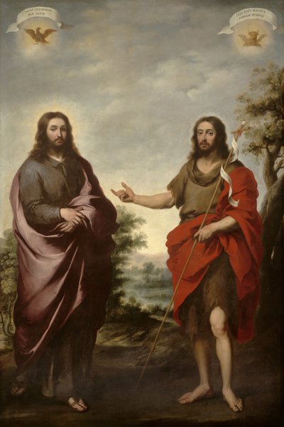 सेंट जॉन द बैप्टिस्ट पॉइंटिंग टू क्राइस्ट, c.1655 द्वारा बार्टोलोमे एस्टेबन मुरिलो