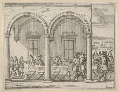 L'Idea di un Pricipe ..., 1659 से अपने युद्ध अभियान के दौरान फ्रांसेस्को I d'Este खुद को बनाए रखता है द्वारा जीन सौवे