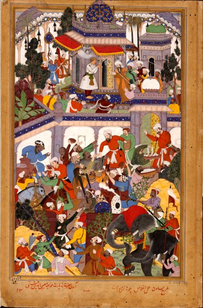 Akbar visits the shrine of Khwajah Muin ad-Din Chishti at Ajmer, ca 1590 द्वारा बसवान
