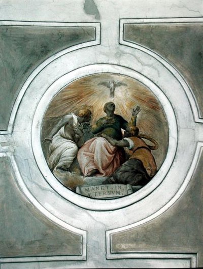 एक गुण का प्रतिनिधित्व, ग्रिमनी चैपल (फ्रेस्को) की छत से विस्तार द्वारा बतिस्ता फ्रेंको