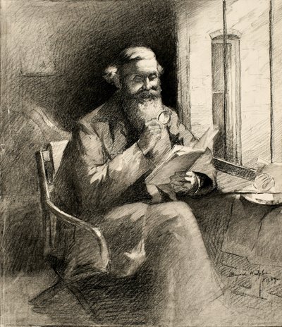 एक अच्छी कहानी, 1889 (क्रीम वोव पेपर पर लकड़ी का कोयला) द्वारा बेयर्ड हेनरी टायलर
