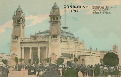 कांगो मंडप; गेन्ट; 1913. 1913 में पोस्टकार्ड भेजा गया। द्वारा बेल्जियम का फोटोग्राफर