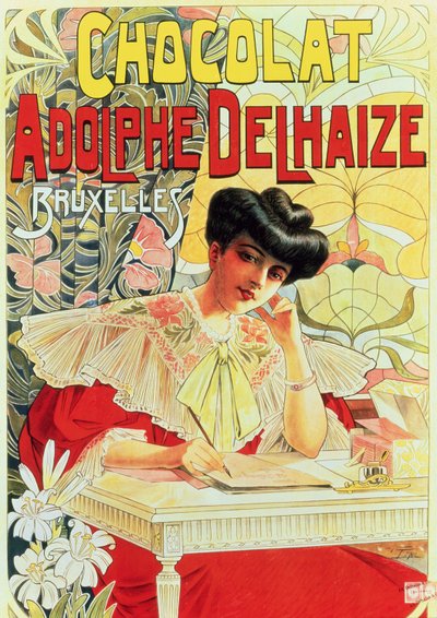 पोस्टर विज्ञापन Adolphe Delhaize Chocolate, c.1900 द्वारा बेल्जियम स्कूल