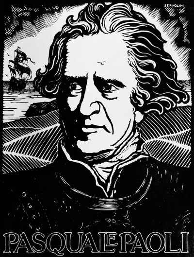 Pasquale Paoli, कोर्सीकन राजनेता, सामान्य और देशभक्त (लकड़ी काटने वाला) का पोर्ट्रेट द्वारा बेनेटेटो सर्वोलिनी