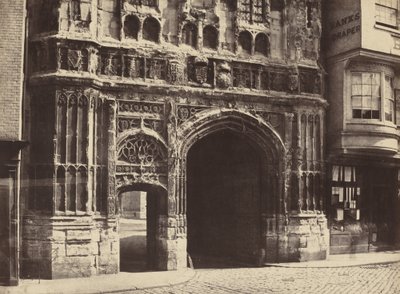 क्राइस्टचर्च गेटवे, कैंटरबरी, 1854, 1857 मुद्रित। द्वारा बेंजामिन ब्रेकनेल टर्नर