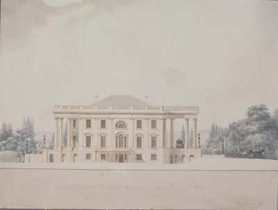प्रेसिडेंट हाउस का दक्षिण पोर्टिको, 1807 द्वारा बेंजामिन हेनरी लैट्रोब