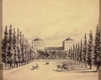पेंसिल्वेनिया एवेन्यू से संयुक्त राज्य अमेरिका कैपिटल, c.1814 द्वारा बेंजामिन हेनरी लैट्रोब