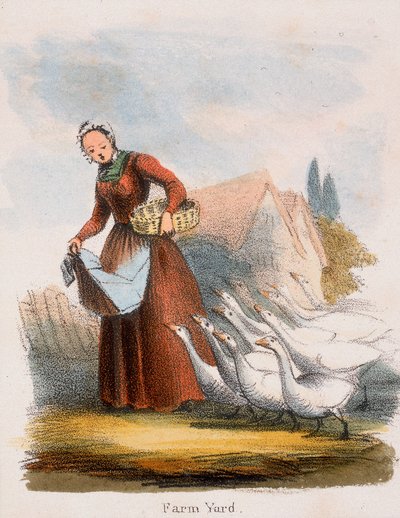 फार्म यार्ड, c1845 द्वारा बेंजामिन वॉटरहाउस हॉकिन्स