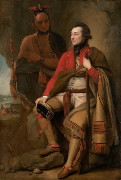 कर्नल गाइ जॉनसन और करोंघ्योन्टी कप्तान डेविड हिल, 1776। द्वारा बेंजामिन पश्चिम