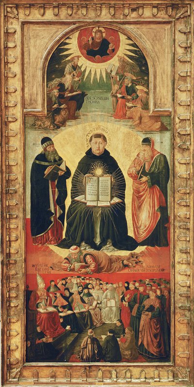 सेंट थॉमस एक्विनास (पैनल पर तापमान) की विजय द्वारा Benozzo di Lese di Sandro Gozzoli