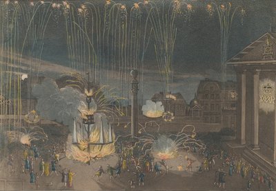 कोवेंट गार्डन में आतिशबाजी का एक सटीक विवरण जो ..., 1809 के चार्ज पर प्रदर्शित किया गया था। द्वारा बर्नार्ड लेंस