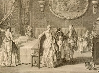 मैरिड बेड का आशीर्वाद, &39;धार्मिक समारोह और सीमा शुल्क&39;, 1724 से चित्रण द्वारा बर्नार्ड पिकार्ट