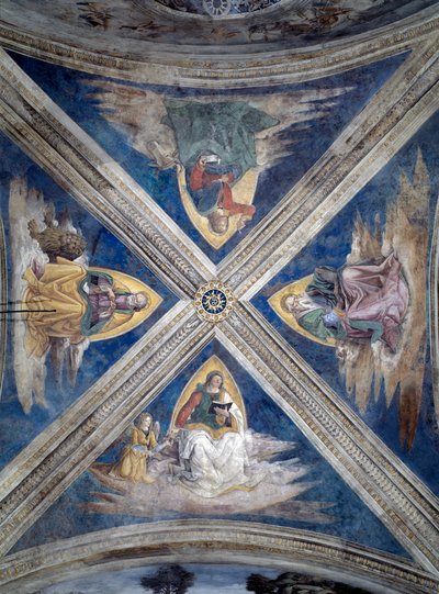 सेंट बर्नार्डिन की कहानी, इंजीलवादी (टेट्रामोर्फ) (फ्रेस्को, c.1486) द्वारा बर्नार्डिनो डि बेटो पिंटुरिचियो