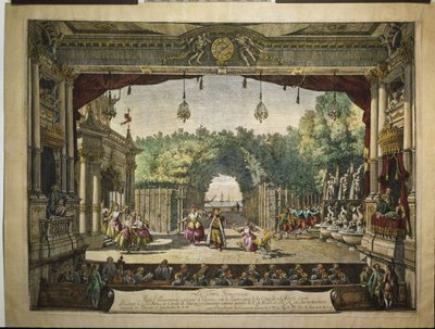 1758 में वियना बर्गथेटर में बैले द जेनर तुर्क द्वारा बर्नार्डो बेलोट्टो (कैनेलेटो)