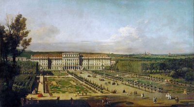 Schönbrunn पैलेस बागानों से देखा गया, 1758 और 1761 के बीच द्वारा बर्नार्डो बेलोट्टो (कैनेलेटो)