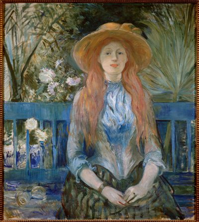बर्थ मोरिसोट द्वारा एक पार्क पेंटिंग में युवा लड़की द्वारा Berthe Morisot