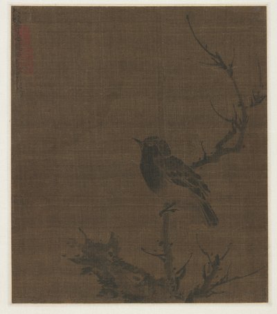 स्लीपिंग बर्ड ऑन अ प्रूनस ब्रांच, 1400s। द्वारा बियान वेनजिन