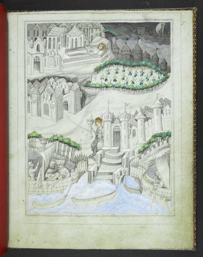 ऐड 24189, f.5r, साइप्रस का द्वीप, #39;सर जॉन मैंडविले की यात्रा की चित्र पुस्तिका#39; से, c.1410 (वेल्लम) द्वारा बोहेमियन स्कूल