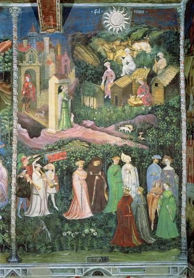 जून का महीना, c.1400 (फ्रेस्को) द्वारा बोहेमियन स्कूल