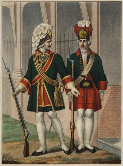 1732-1738 में प्रोब्राझेंस्की रेजिमेंट के ग्रेनेडियर्स, प्रारंभिक 1840 के दशक द्वारा बोरिस आर्टेमयेविच चोरिकोव