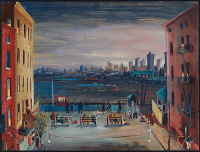 ब्रुकलिन हाइट्स, c.1935 (w - c & gouache on paper) द्वारा बोरिस दिमित्रिच ग्रिगोएव