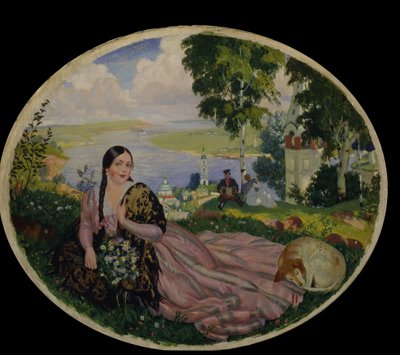 वोल्गा में लड़की, 1915 द्वारा बोरिस मिखाइलोविच कुस्तोडीव