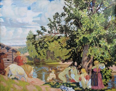 द बाथ, 1910 द्वारा बोरिस मिखाइलोविच कुस्तोडीव