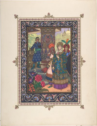 इवान Tsarevich, फायरबर्ड, और ग्रे वुल्फ, सी की परी कथा के लिए चित्रण। 1925 द्वारा बोरिस वासिलिविच ज़्वोरिंक