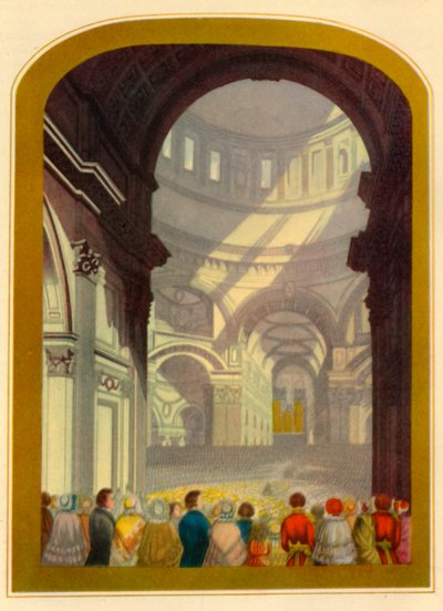 सेंट पॉल कैथेड्रल में एक सेवा, c1850, 1947। द्वारा ब्रेडशॉ और ब्लैकलॉक