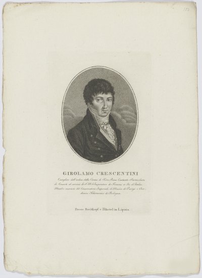 1800 के बाद Girolamo Crescentini का पोर्ट्रेट 1762-1846। द्वारा Breitkopf and Härtel