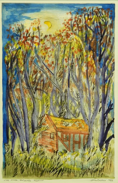 ट्री हाउस II (कागज पर wc) द्वारा ब्रेंडा ब्रिन बुकर