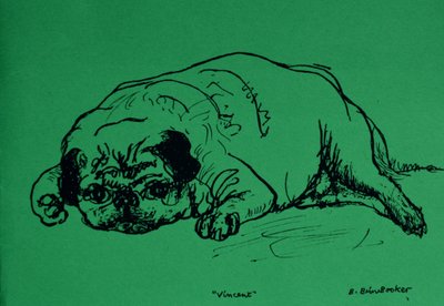 &39;विंसेंट&39; (हरे कागज पर स्याही) द्वारा ब्रेंडा ब्रिन बुकर