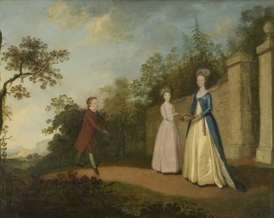 मैरी और एम्मेट पेटेनर और मास्टर पार्ट्रिज, c.1770 (कैनवास पर तेल) द्वारा ब्रिटिश स्कूल