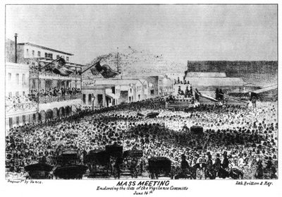 1856 1937 में फोर्ट विजिलेंट, सैक्रामेंटो, कैलिफोर्निया के बाहर एक सामूहिक बैठक। द्वारा ब्रिटन और रे