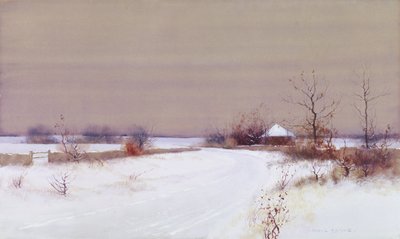 देश में स्नो सीन, c.1890 (wc & gouache on paper) द्वारा ब्रूस क्रेन