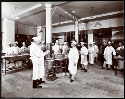 होटल मैनहट्टन में रसोई, 1902 (सिल्वर जिलेटिन प्रिंट) द्वारा Byron Company
