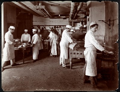 होटल डेल्मोनिको में मीट हाउस, 1902 (सिल्वर जिलेटिन प्रिंट) द्वारा Byron Company