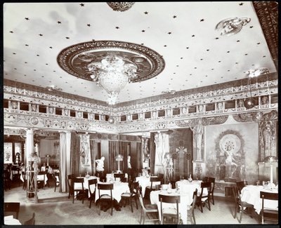मरे के होटल का रेस्तरां, c.1908 (सिल्वर जिलेटिन प्रिंट) द्वारा बायरन कंपनी