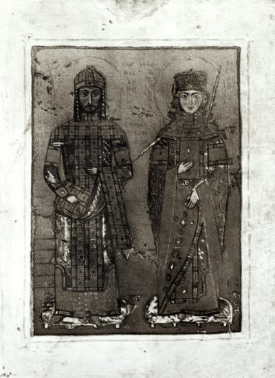 मैनुअल आई कोमेनस (c.1122-80) और महारानी मारिया एंटिओक (dc1182) द्वारा बीजान्टिन स्कूल