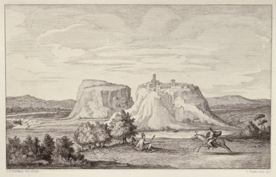 प्रारंभिक रोम का काल्पनिक दृश्य, B.Barloccini, 1849 द्वारा उकेरा गया द्वारा सीसी पर्किन्स