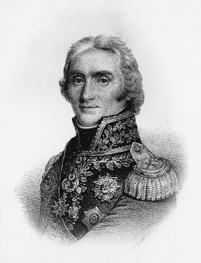 आंद्रे मस्सेना (1758-1817), ड्यूक डी रिवोली, प्रिंस डी'एस्लिंग, और फ्रांसीसी साम्राज्य के मार्शल, उत्कीर्णन का पोर्ट्रेट द्वारा जेबी और ब्राउन जे। और रोबोथम