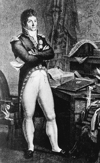 प्रिंस लुइस-अलेक्जेंड्रे बर्थियर (1753-1815), फ्रांसीसी जनरल, फ्रांस के मार्शल और प्रथम फ्रांसीसी साम्राज्य के युद्ध मंत्री का चित्र, उत्कीर्णन द्वारा जेबी और ब्राउन जे। और रोबोथम
