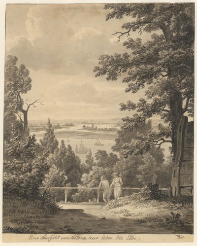 एल्टोना से एल्बे नदी का दृश्य द्वारा Christoffer Wilhelm Eckersberg