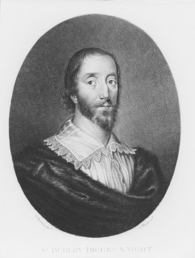 सर डडली डिगेज (1583-1639) चार्ल्स टर्नर (c.1775-1857) (mezzotint) द्वारा उत्कीर्ण &39;ब्रिटिश इतिहास में वर्णों के चित्रण&39; से चित्रण द्वारा सी। हार्डिंग