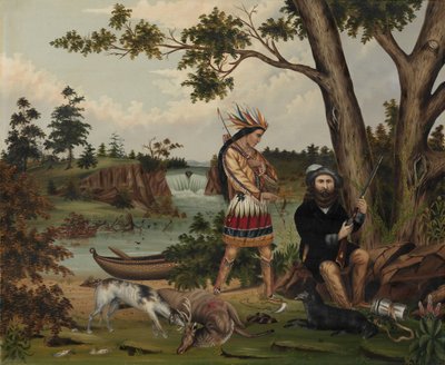 हंटर एंड इंडियन गाइड, 1869। द्वारा सीएल वुडहाउस