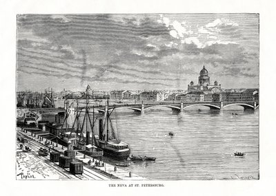 नेवा नदी, सेंट पीटर्सबर्ग, 1879 द्वारा सी। लाप्लांट