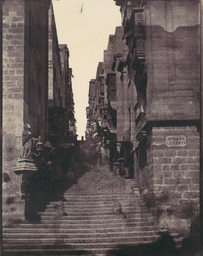 स्ट्राडा लेवांते, वैलेटटा, माल्टा, 1850s। द्वारा कैल्वर्ट जोन्स