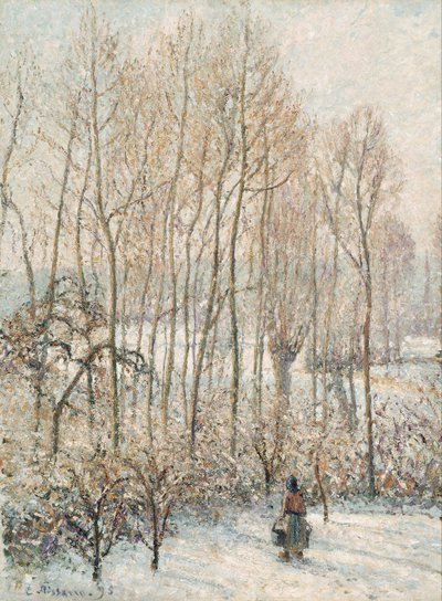 बर्फ पर सुबह की धूप, एर्गनी-सुर-इप्टे द्वारा Camille Jacob Pissarro