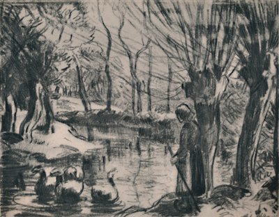 द गोज़ गर्ल, c.1870, 1946 द्वारा केमिली जैकब पिसारो