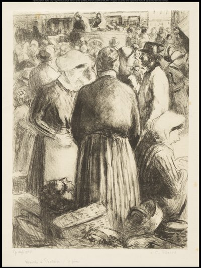 द मार्केट ऑन पोंटोइज़, c.1895 द्वारा केमिली जैकब पिसारो